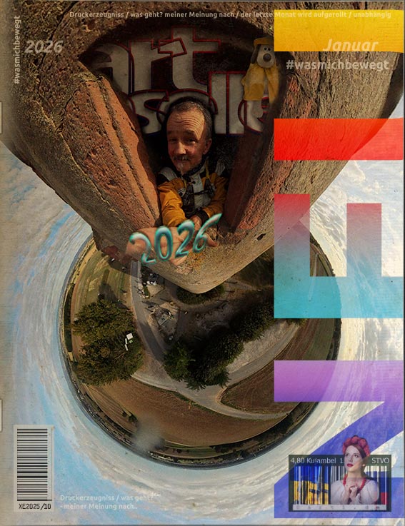 Titelbild Januar 2026, ein 360Grad-Ausblick auf mich in einem Aussichtsturm. Motto: 2026